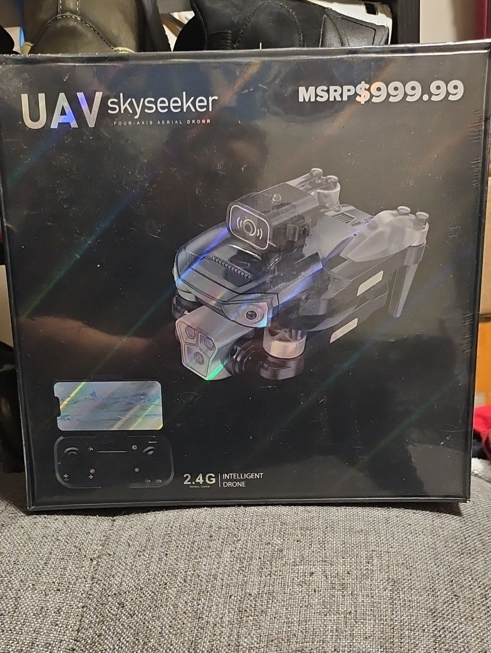 UAV Skyseeker Black Foldable Drone with Camera - 2.4G Intelligent Control